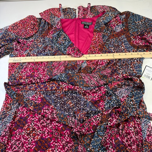 Jessica Howard Floral Print‎ Dress Wrap Style Ruffle Hem Plus Size 18W NEW - Picture 6 of 7